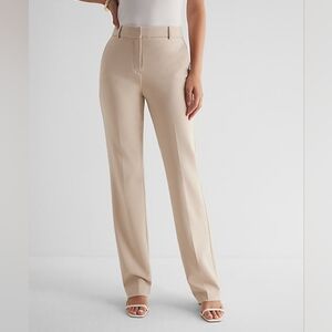 14R Express Editor Khaki Low Rise Boot Career Pants
